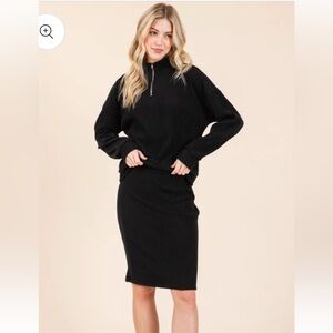 BOMBOM NWOT Women’s size L ribbed skirt and top set